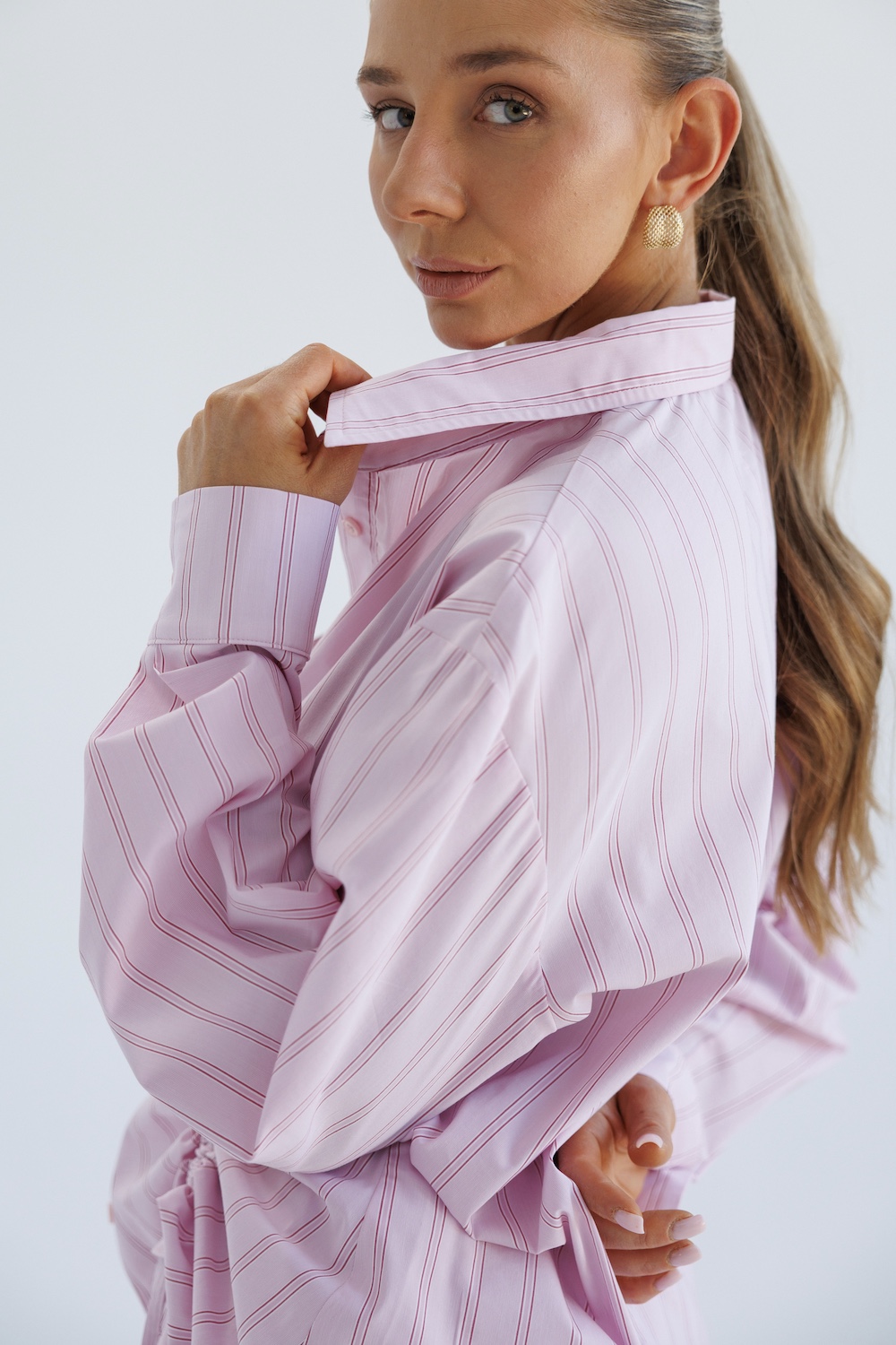 Top Calma pink stripes damski