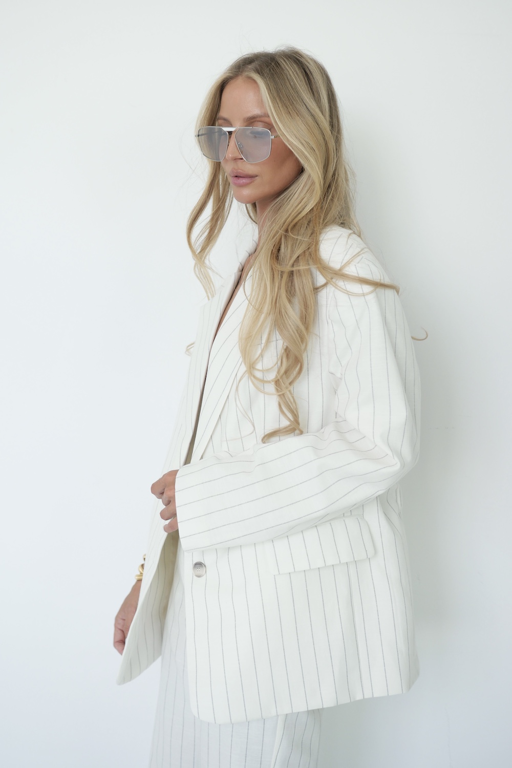 Marynarka Silo off white stripes