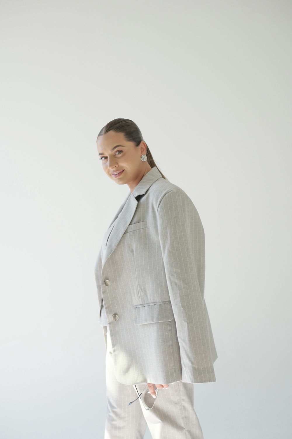 Marynarka Juno gray stripes