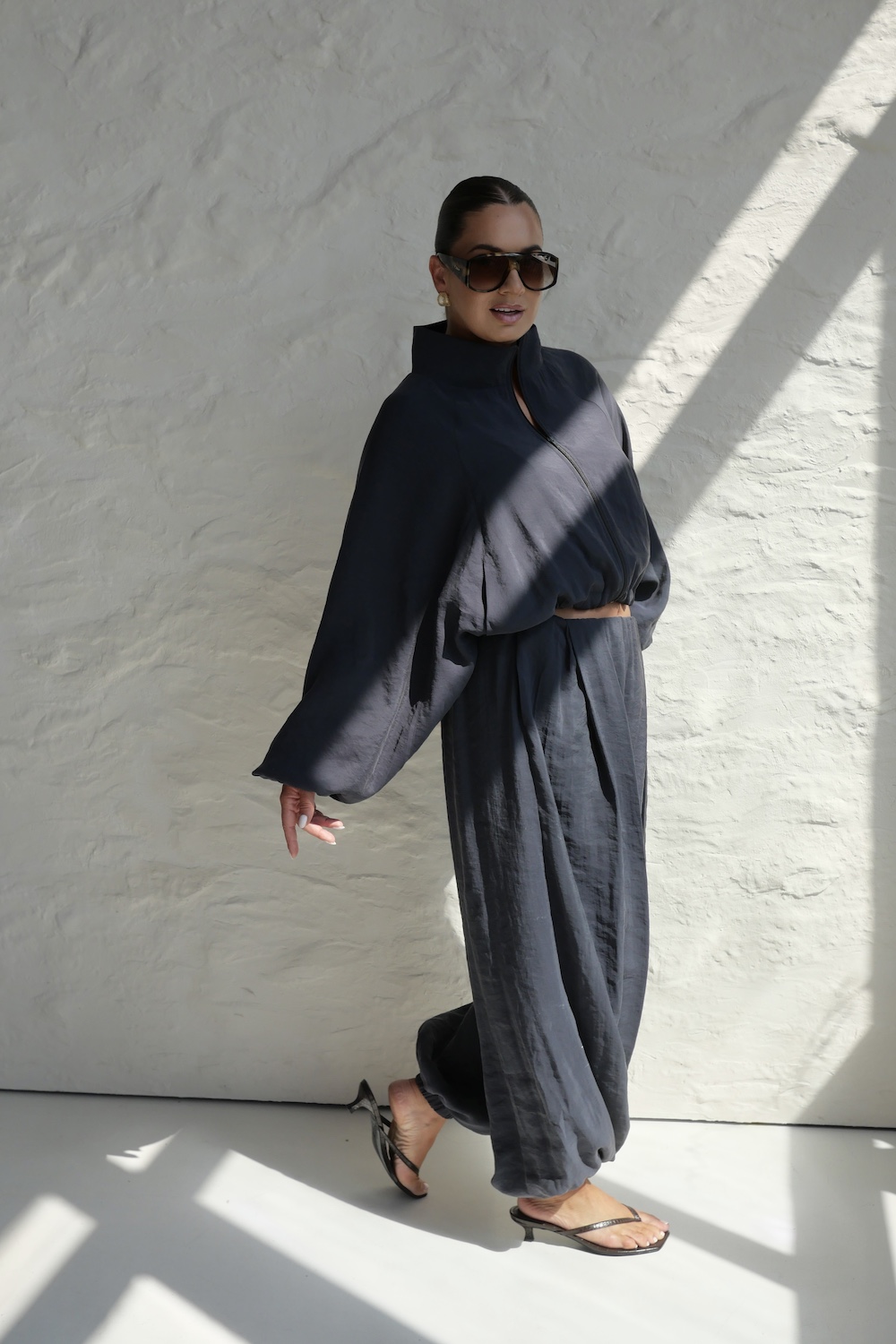 Spodnie Liora navy damskie