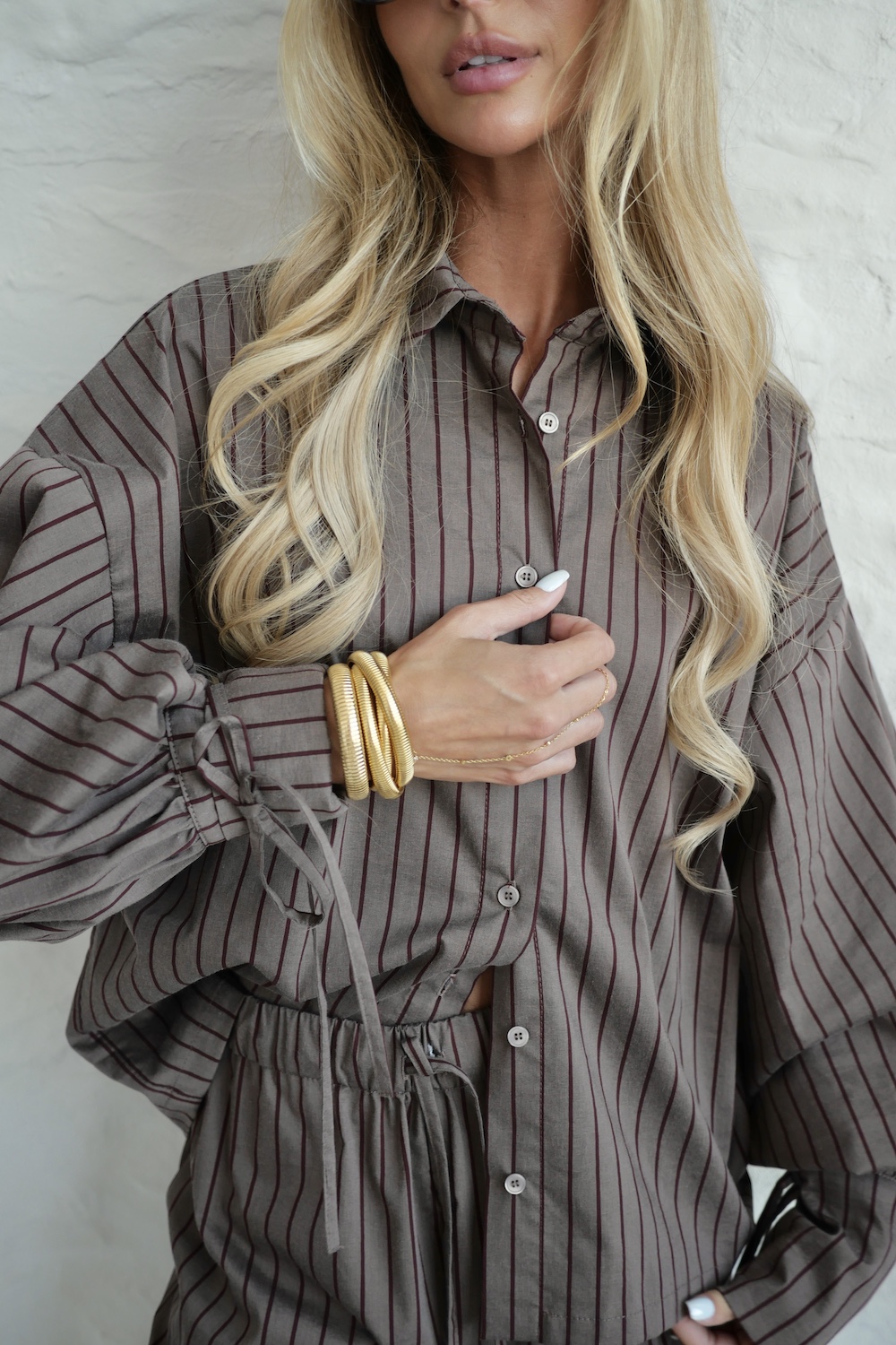 Set Rossi mocca stripes stylizacja