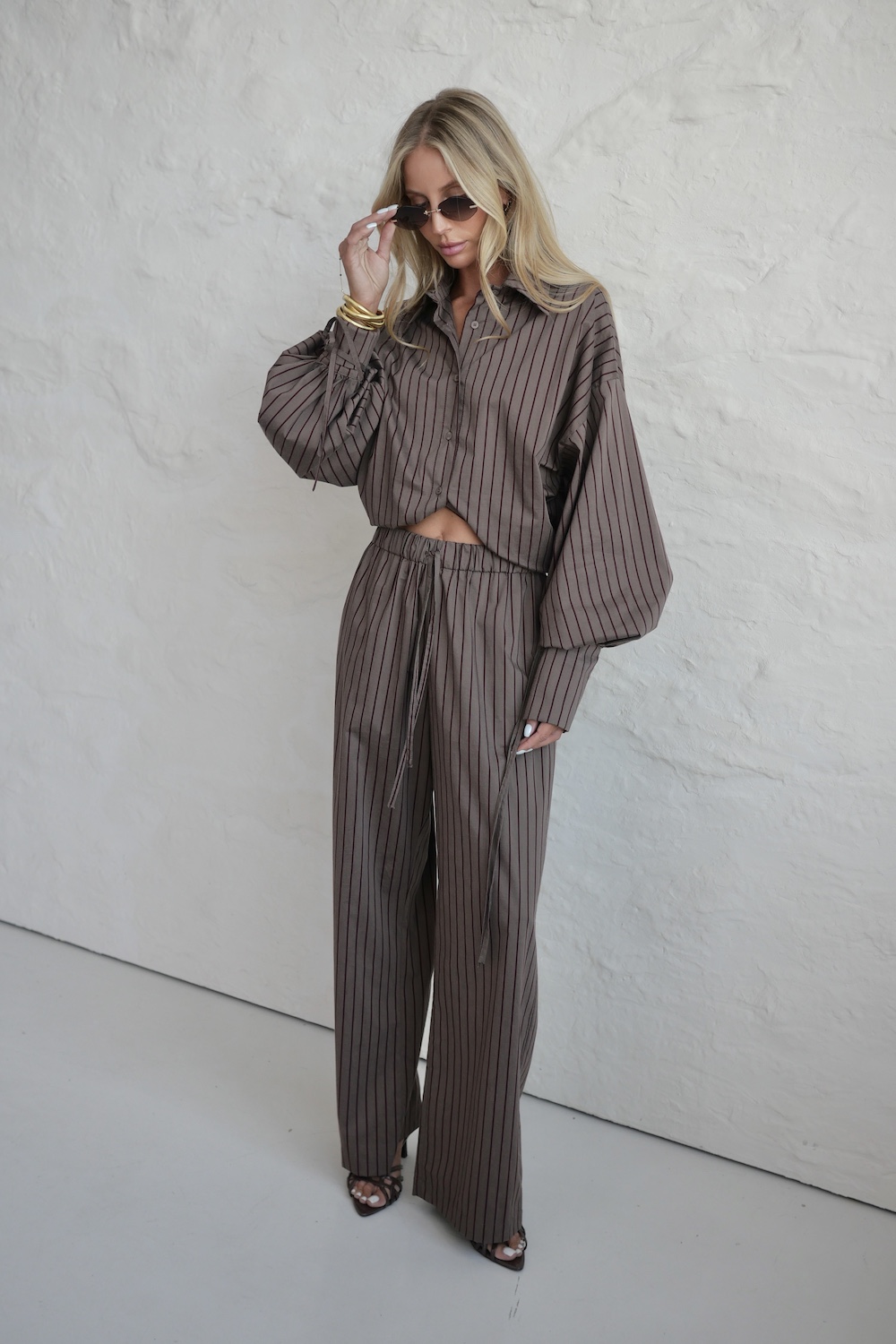 Set Rossi mocca stripes stylizacja