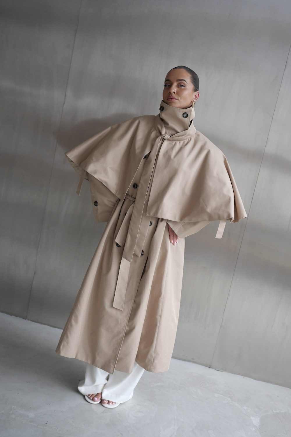 Peleryna Flora beige damska