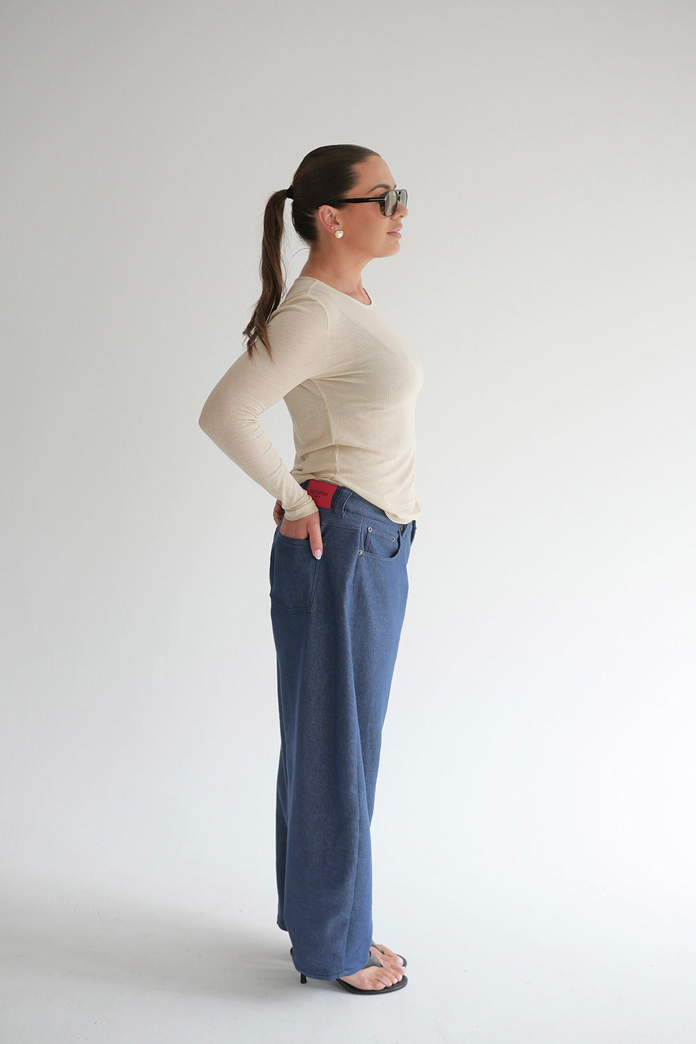 Longsleeve Basti beige damski zdjęcie 3