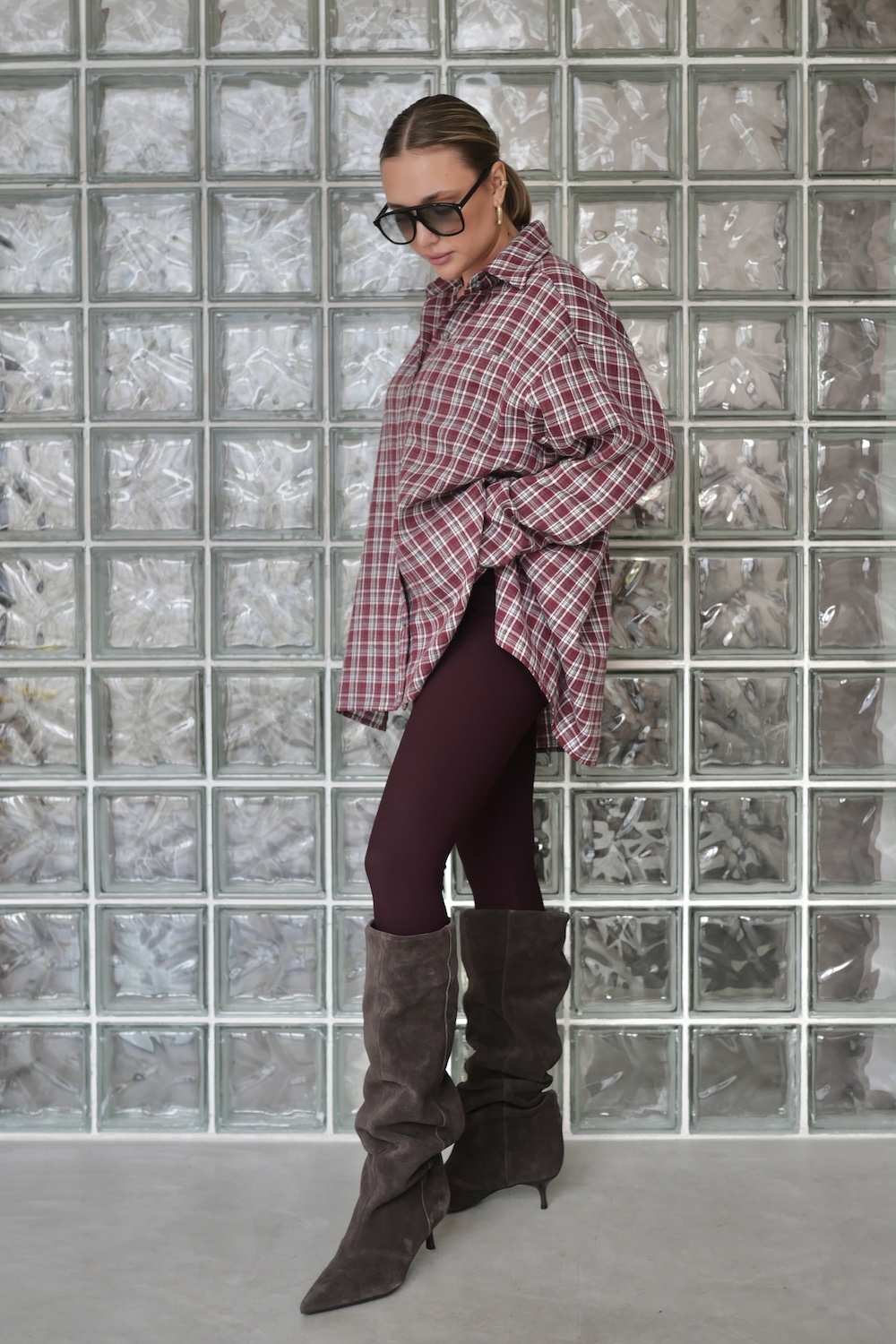 Legginsy Lifestyle bordo - tył