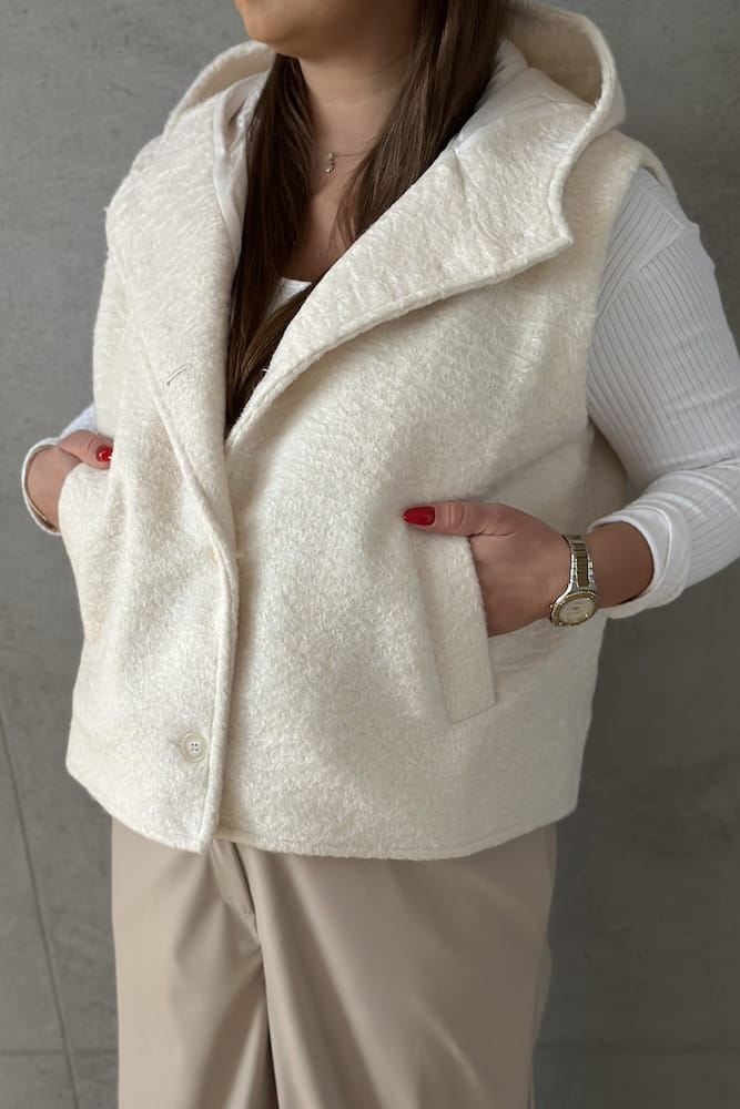 Kamizelka Gaia off-white - drugie ujęcie