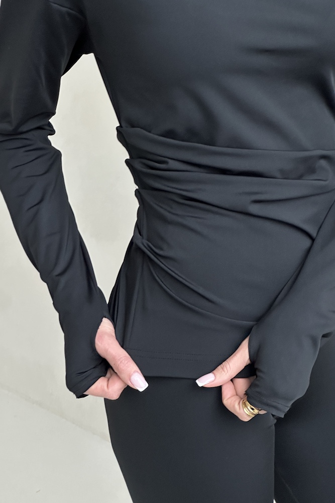 Longsleeve Pilar graphite stylizacja damska